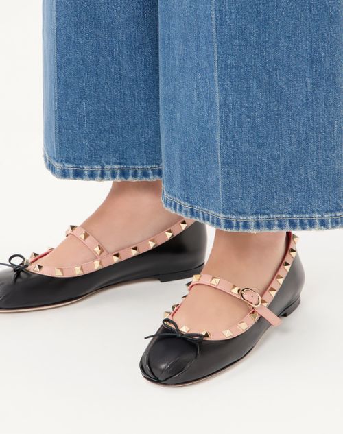Valentino Garavani - Mary-jane Rockstud Nappa Ballerina 05 Mm - Black - Woman - Ballerinas